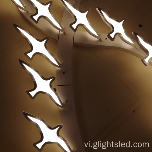 Trang trí thủy tinh hình chim khách sạn đèn chùm đèn chùm ánh sáng mặt dây chuyền